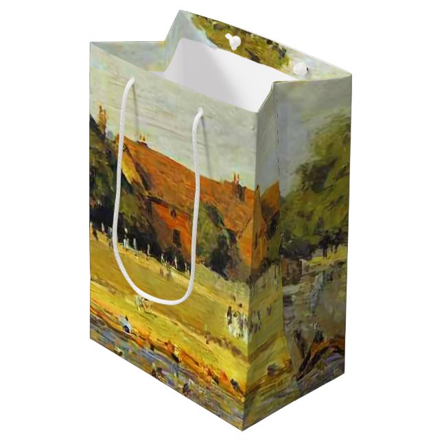 Regatta at Hampton Court Alfred Sisley Poster Medium Gift Bag (Front Angled)