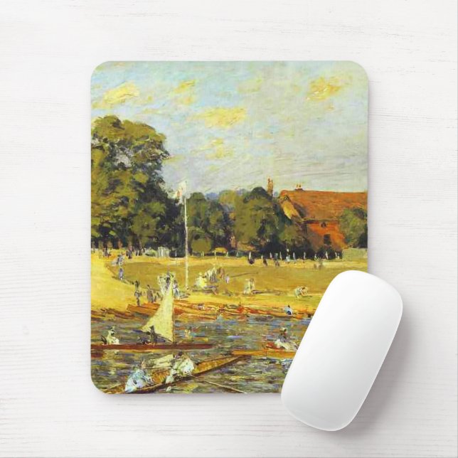 Regatta at Hampton Court Alfred Sisley Poster Mouse Pad (With Mouse)