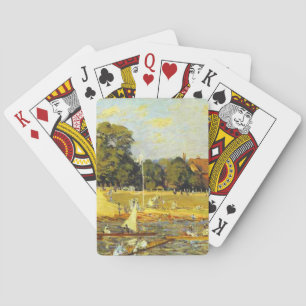 Regatta at Hampton Court Alfred Sisley Poster Playing Cards