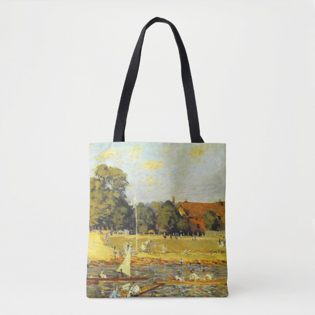 Regatta at Hampton Court Alfred Sisley Poster Tote Bag (Front)