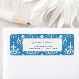 Regatta Blue Chandeliers Return Address Label