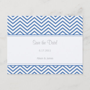 Regatta Blue Chevron Save the Date Annoucement