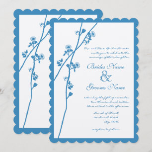 Regatta Blue Wild Flowers Wedding Invitation