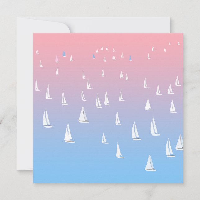 Regatta Boats on the Ocean   Card (Front)