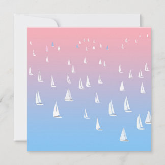 Regatta Boats on the Ocean   Card
