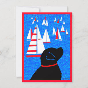 Regatta Day Black Dog Blank Flat Card