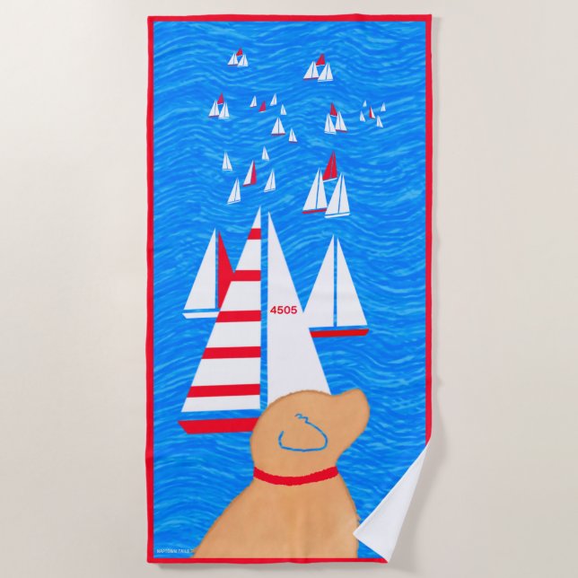 Regatta Day Yellow Dog Beach Towel (Front)