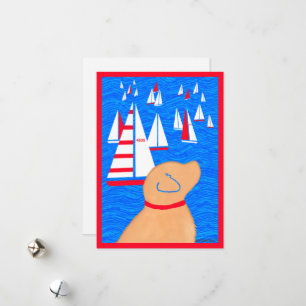 Regatta Day Yellow Dog Blank Flat Card