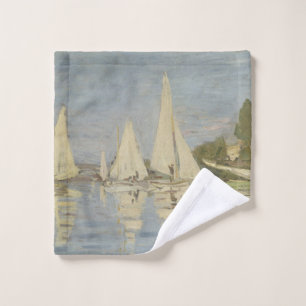 Regattas at Argenteuil, OIl Painting, Claude Monet Wash Cloth