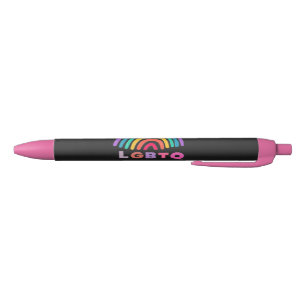 Regenbogen gemalt mit Schrift LGBTQ Black Ink Pen