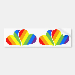 Regenbogen Herzen Paar Autoaufkleber Bumper Sticker