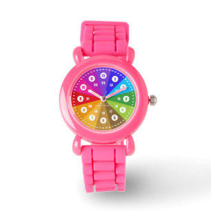 Regenbogen Lernuhr Armbanduhr 12 Stunden Anzeige Watch