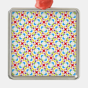 Regenbogen Muster Grafisch Metal Ornament