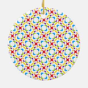 Regenbogen Muster Grafisch zweifach bedruckt Ceramic Ornament