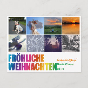 Regenbogen Weihnachtspostkarte Postcard
