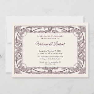 Regence Scrollery Engagement Party Invitation