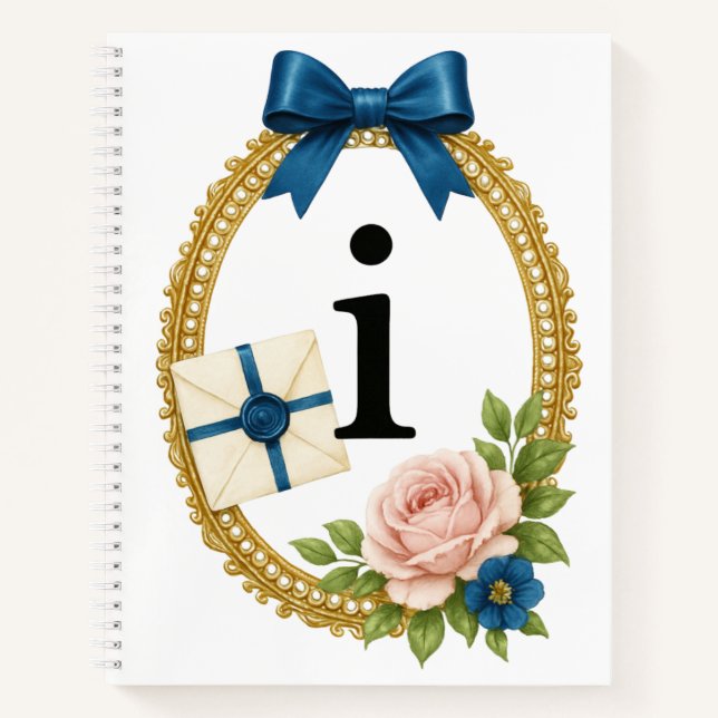 Regency Art Letter I Luxury Monogram Journal (Front)