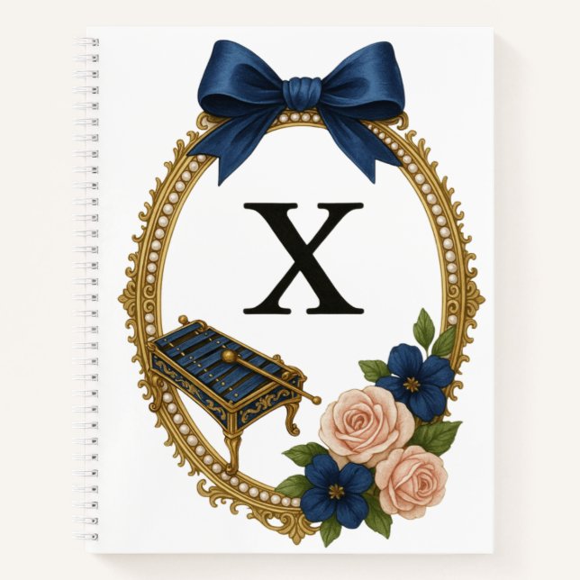 Regency Art Letter X Luxury Monogram Journal (Front)