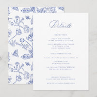 Regency Blue Wedding Details Enclosure Card
