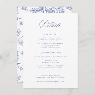 Regency Blue Wedding Details Enclosure Card