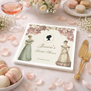 Regency Bridal Shower Vintage Elegant Pink Floral Napkin