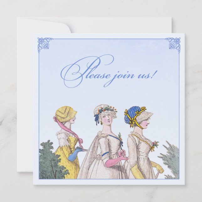 Regency Bridesmaids Luncheon Custom Invitations (Front)