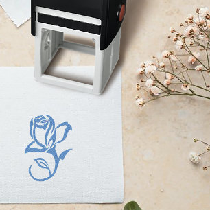 Regency Bridgerton Blue Roses Cameo Self-inking Stamp