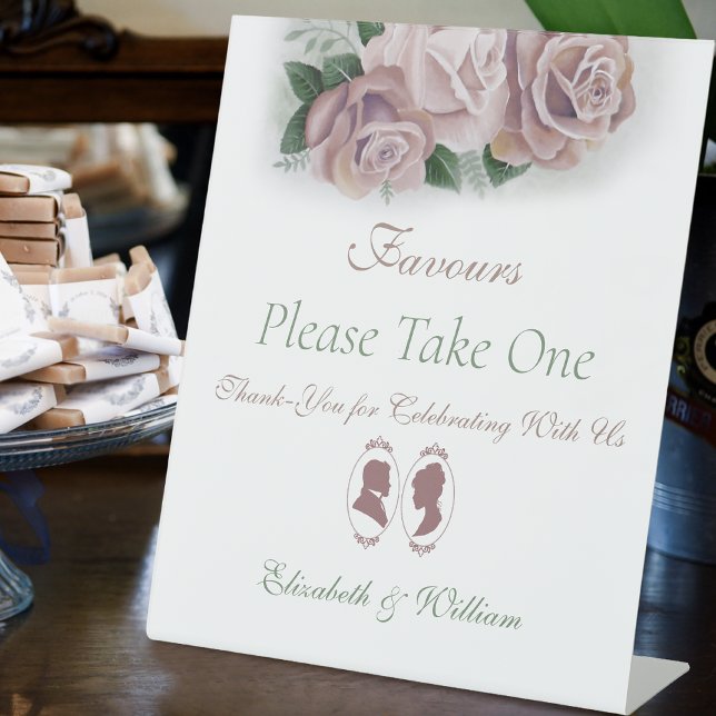 Regency Bridgerton Pink Roses Cameo Pedestal Sign (Creator Uploaded)