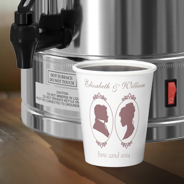 Regency Bridgerton Pink Roses Cameos Paper Cups (Creator Uploaded)