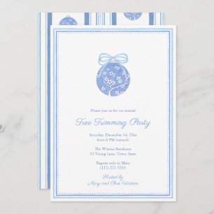 Regency Chinoiserie Ornament Tree Trimming Party Invitation