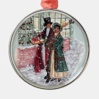 Regency Christmas Shoppers - Jane Austen Metal Ornament