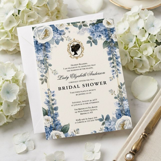 Regency era floral bridal shower invitation (Creator Uploaded)