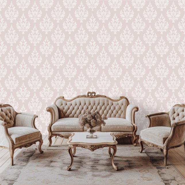 Regency Era Inspired Damask Scroll Leafy Wallpaper (Creator Uploaded)