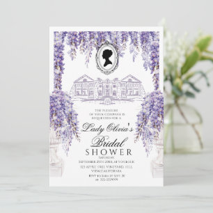Regency Era Lilac Floral Bridal Shower Invitation