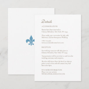 Regency French Fleur de Lis Wedding Details Enclosure Card