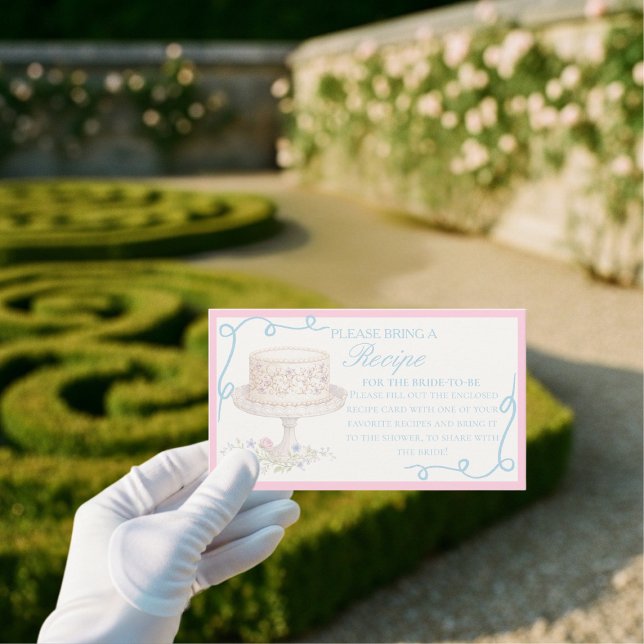 Regency Garden Party Request Recipe Bridal Shower Enclosure Card (Regency Garden Party Request Recipe Bridal Shower Enclosure Card)