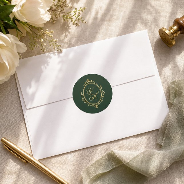 Regency Garden Vintage Classic Romantic Wedding Round Sticker (Creator Uploaded)