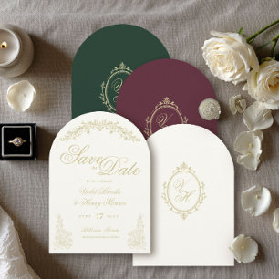 Regency Garden Vintage Classic Romantic Wedding Save The Date