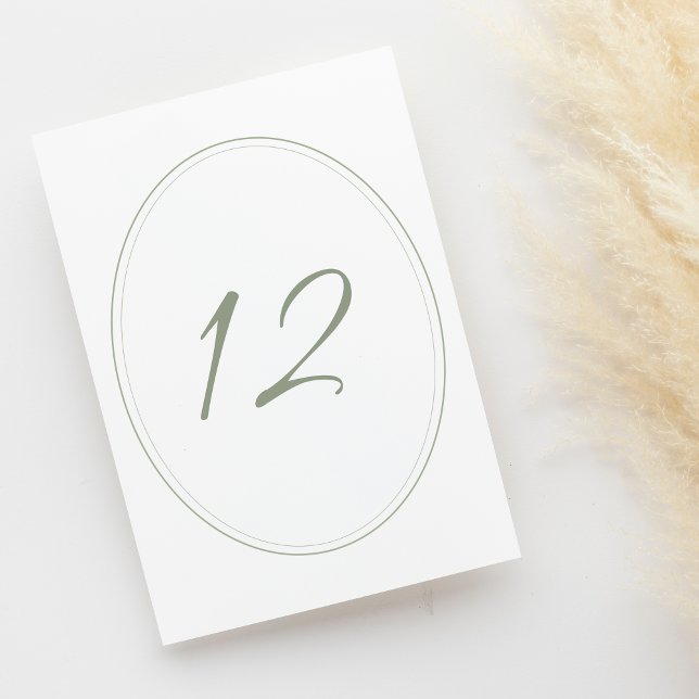 Regency Green Classic Cameo Wedding Table Number (Creator Uploaded)