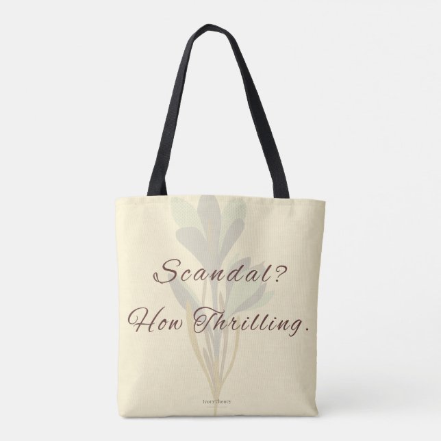 Regency Inspired Witty Minimalist Tote Bag (Back)