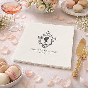 Regency Lady in Vintage Crest Bridal Shower  Napkin