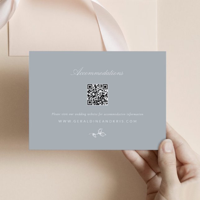 Regency Monogram Wedding Invitation Enclosure Card (Regency Monogram Wedding Enclosure Card with QR code)