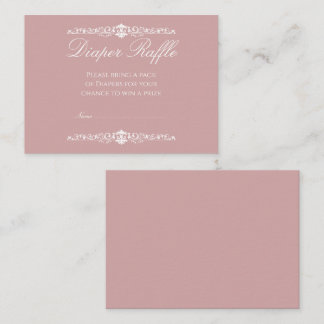 Regency Pink Baby Shower Diaper Raffle Enclosure Card