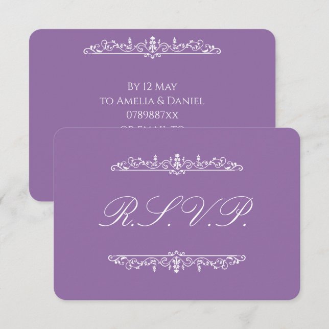 Regency  Purple RSVP Card (Front/Back)