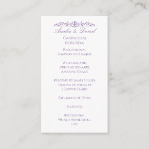 Regency Purple wedding Ceremony Program