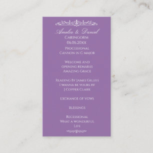 Regency Purple wedding Ceremony Program
