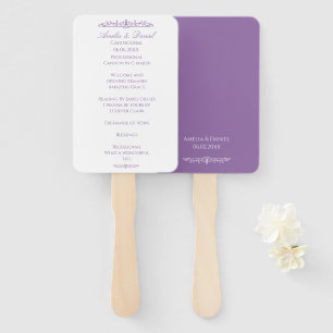 Regency Purple wedding Ceremony Program Hand Fan