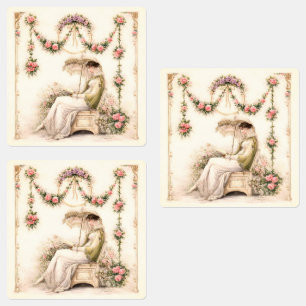 Regency Rose Garden Reading Lady