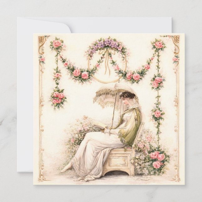 Regency Rose Garden Reading Lady (Front)
