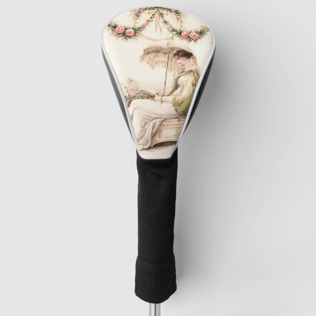 Regency Rose Garden Reading Lady Golf Head Cover (Front)
